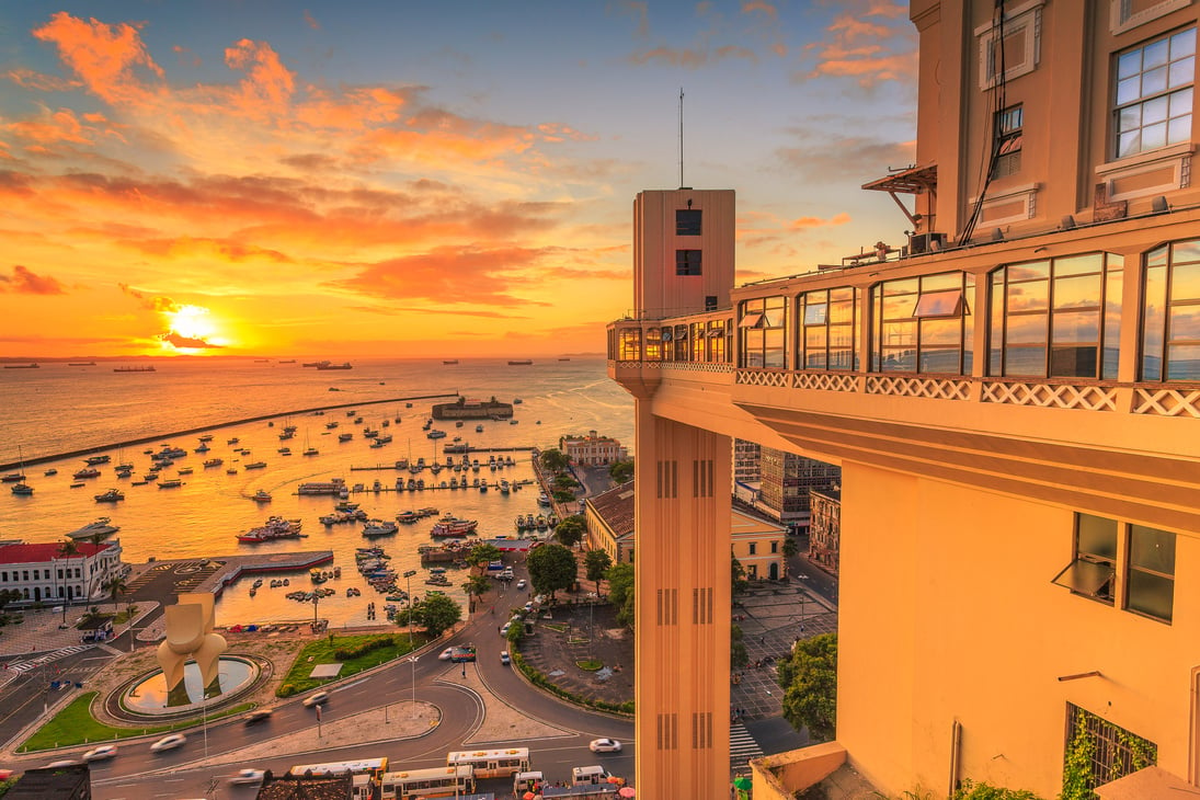 Sunset in Lacerda's Elevator in Salvador, Bahia.